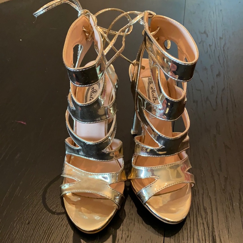Gold dress sandals